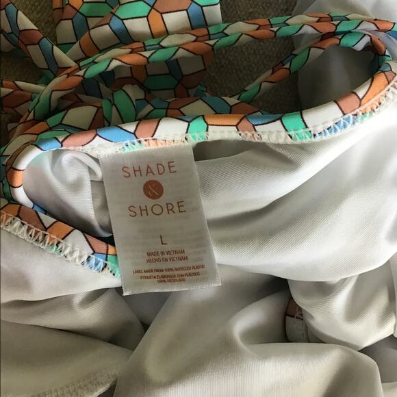 Shade & Shore Women's Plunge Front High Leg One Piece Swimsuit Sz. Lrg NWT - Picture 10 of 11